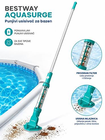 bazeni sid: ✅ BESTWAY AQUASURGE ŠTAPNI PUNJIVI USISIVAČ ZA BAZEN ✅ Novo — 1