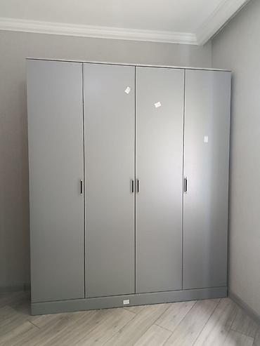 stil mebel: Yeni, 4 qapılı, Güzgülü, Ağ, Açılan, Düz dolab — 4