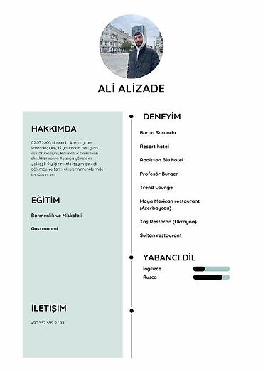 Barmenlər: Barmen, 5 ildən artıq təcrübə — 1