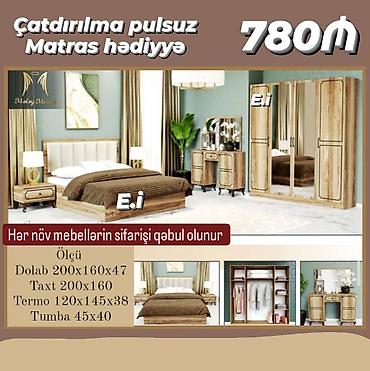 ali bebe mobilya: Yataq otağı mebel dəsti Tərkibi: - Dolab: 200×160×47 (güzgülü — 1