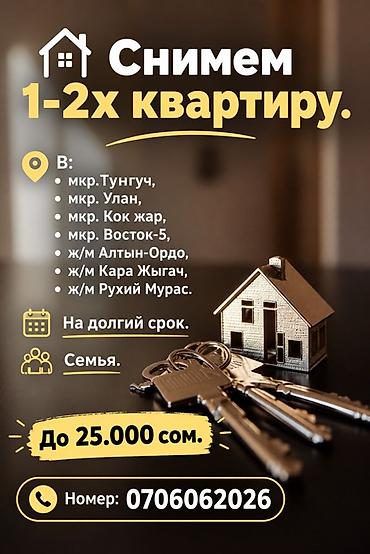 Ищем 1–2‑комнатную квартиру в аренду. Предпочтительные районы: - мкр
