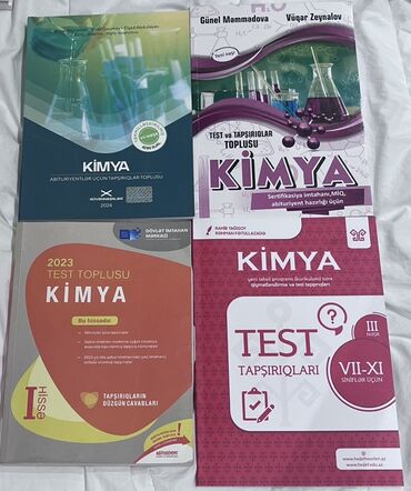informatika testleri 6 ci sinif: 4 kitab Kimya üzrə test və tapşırıq topluları dəsti Hamisi yenidir