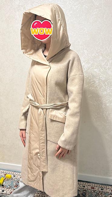 zara l: Пальто, Осень-весна, Кашемир, По колено, С поясом, 2XL — 7
