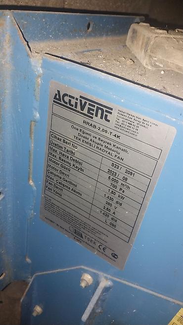 Aspiratorlar: Activent RRAB-2,00-T4K – tək emişli radial fan Texniki xüsusiyyətlər — 3