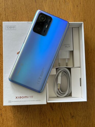 нашол телефон: Xiaomi, 11T, Б/у, 128 ГБ, цвет - Голубой, 2 SIM