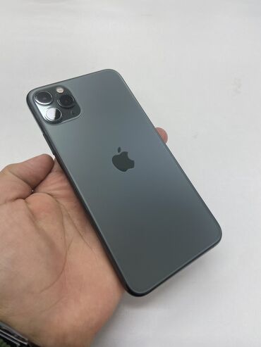 режим 11 т: IPhone 11 Pro Max, Б/у, 256 ГБ, Matte Midnight Green, Зарядное устройство, Защитное стекло, Чехол, 76 %