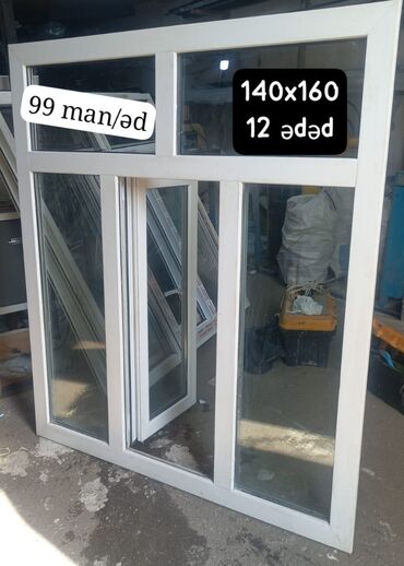 Barmaqlıqlar: İşlənmiş İki qat şüşə paketi Plastik pəncərə, Еni: 140 sm, Uzunluğu: 160 sm, Ödənişli quraşdırma