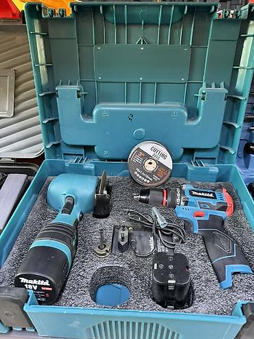 Набор аккумуляторного электроинструмента Makita в кейсе. Состав: -