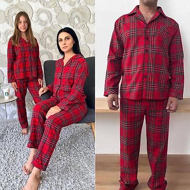 куртки поло: Получили пижамы красные в клетку Family look ✨ •детские с 6 до 13 лет — 1