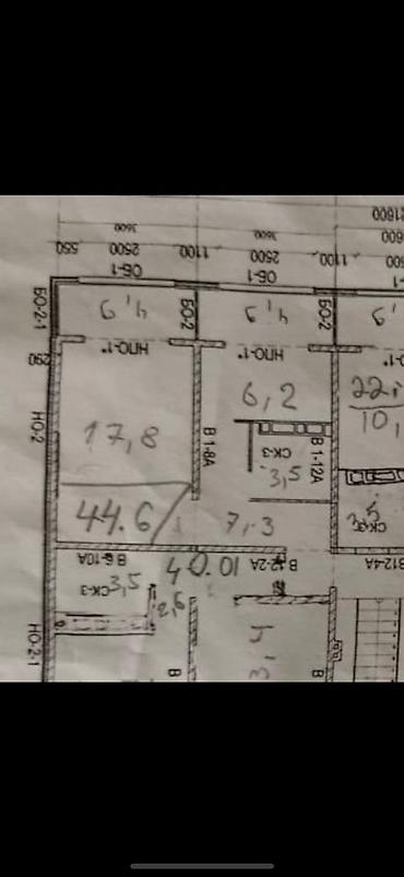дешевые квартиры в бишкеке: 1 комната, 45 м², Рынок Баят/Азиз Индивидуалка, 3 этаж, ПСО (под самоотделку) — 4