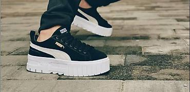 foot patch: Кроссовки на платформе Puma - Цвет: верх — черный, фирменная белая — 5
