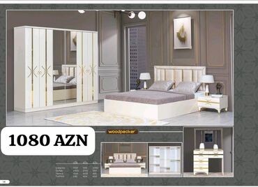 Yataq otağı dəstləri: İkinəfərlik çarpayı, Dolab, Termo, 2 tumba, Azərbaycan, Yeni — 19