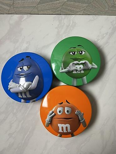 Набор круглых жестяных коробочек M&M’s. - 3 коробочки с