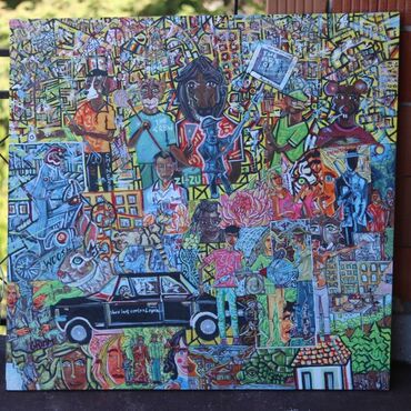 Slike i ramovi: The Art of Cleaning Buildings 100x100cm veliko platno autor Maré — 1