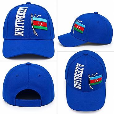 bas: Papaq Azerbaijan bayrağlı papaq – mavi rəng Material: tekstil parça — 4