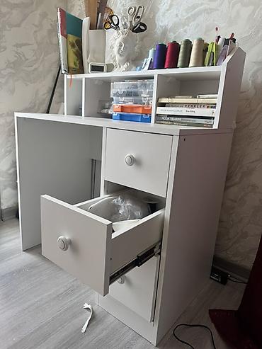 kamputer masası: Düz masa, Stulsuz, Polkalı, Siyirməli, MDF — 2