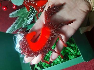 Ёлочные игрушки и шары: Набор из огненных лошадок 3 шт ёлочные игрушки, ручная работа — 9