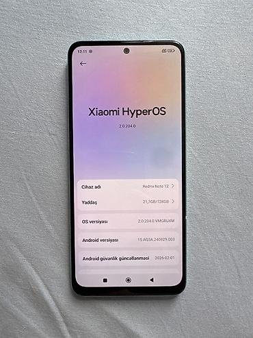 note 12: Xiaomi 12, 128 GB, rəng - Yaşıl, 
 İki sim kartlı — 1