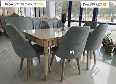 metbex stol stul işlenmiş: Qonaq otağı üçün, Yeni, 6 stul