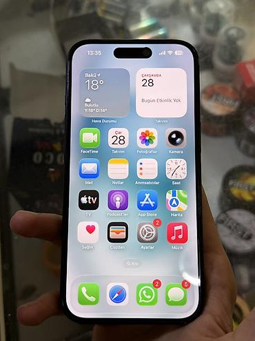 2 el iphone 15: IPhone 15, 128 GB, Black Titanium, Zəmanət, Barmaq izi, Simsiz şarj — 1