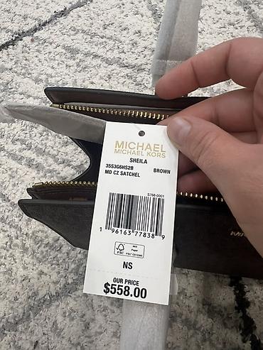 mk сумки: Сумка MICHAEL Michael Kors Sheila MD CZ Satchel, цвет Brown.💥 — 4