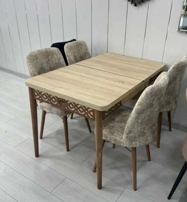 Masa və oturacaq dəstləri: Mətbəx üçün, Yeni, Açılan, Dördbucaq masa, 4 stul — 26