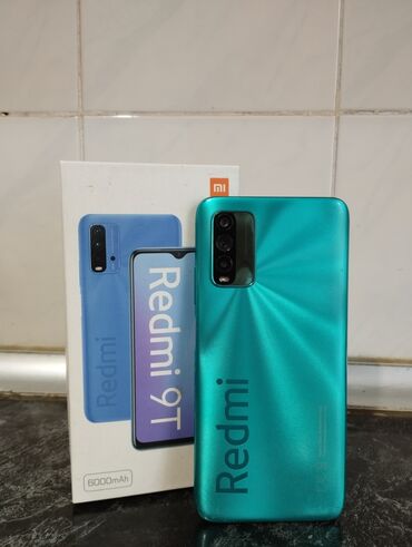 tək şəxsiyyət vəsiqəsi ilə telefon: Xiaomi Redmi 9T, 64 ГБ, цвет - Зеленый, 
 Отпечаток пальца, Две SIM карты, Face ID