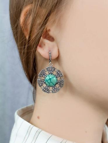 серебро турция: Дизайнерский серебряный комплект с натуральной бирюзой.Производство — 5