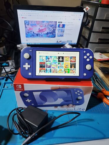 телефоны для игры: Nintendo switch lite чипованная (прошитая) 32гб+128гб, установлено 25