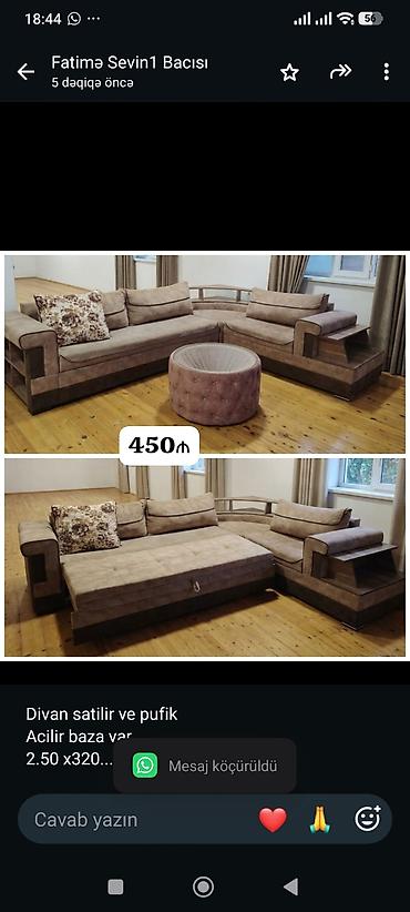 Divan satilir ve pufik Acilir baza var. 2.50 x320 *Qiymeti catdirilma