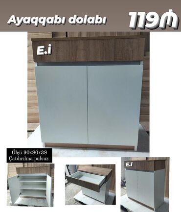siyirmeli dolab: Açılan, 2 qapılı Düz dolab, Ayaqqabı dolabı