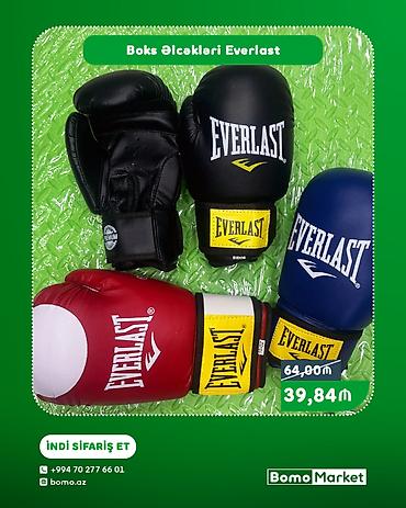 boks elcekler: Everlast boks əlcəkləri - Brend: Everlast - Rənglər: qara, qırmızı — 1