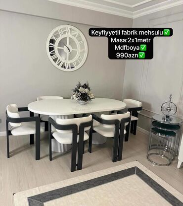 Bitkilər: Oval masa, Qonaq otağı üçün, 6 nəfər