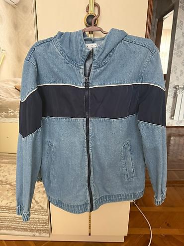 aspaz geyimi: Denim kapüşonlu yüngül gödəkcə - Material: açıq mavi denim (cins) — 1
