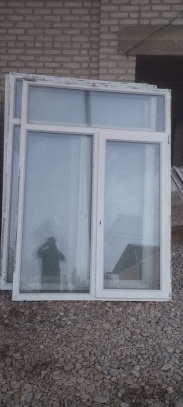 Окна: Пластиковое окно, Откидное, цвет - Белый, Б/у, 220 *155, Самовывоз