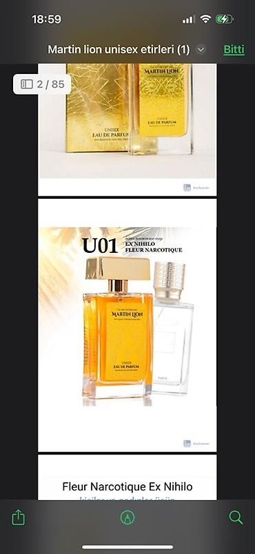 Ətriyyat: Martin Lion unisex ətirləri - müxtəlif ətirlər təklif edir. Hər bir — 11