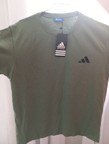 Мужская футболка, Adidas, L (EU 40), цвет - Зеленый