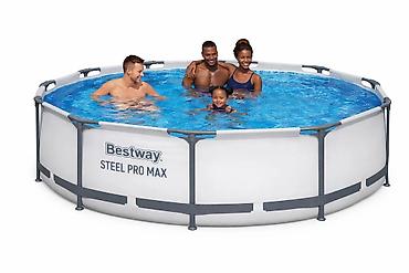 baseni: Peşəkar Bestway 56420 Steel Pro MAX Hovuz Dəsti (366x122 sm) – Akustik — 1