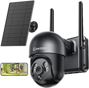 action kamera 4k: Kamera 4G sim kartli SOLAR 360° smart kamera 3MP Full HD 64gb yaddaş