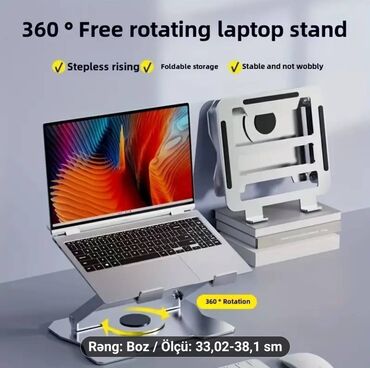 Masaüstü dəstlər: Noutbuklar üçün stolüsdü 360 dərəcə dönən tutacaq satılır. Möhkəm — 3