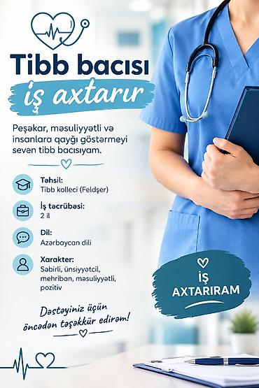 Медицина, фармацевтика: Peşəkar tibb bacısı iş axtarıram Erazi Yasamal Insaatcılar Elmler — 1