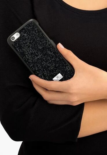 rog phone: I phone 7 ucun yeni çexol Swarovski qara, qutuda
