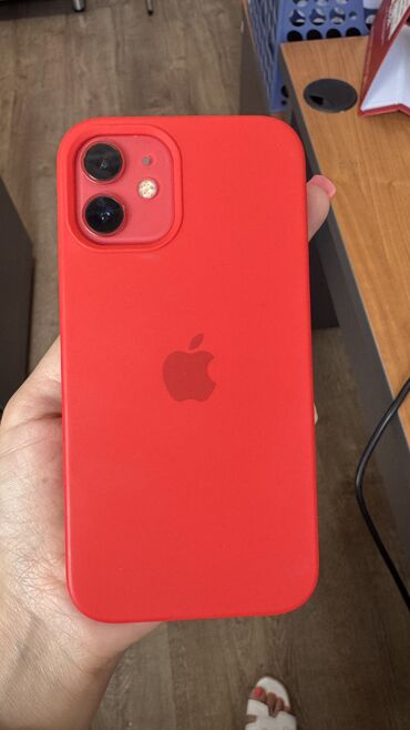 телефоны цена: IPhone 12 mini, Колдонулган, 64 ГБ, Кызыл, Заряддоочу түзүлүш, Каптама, 76 %