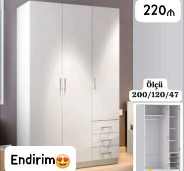 ev ucun qapılar: Açılan, 3 qapılı Düz dolab, Şifonyer
