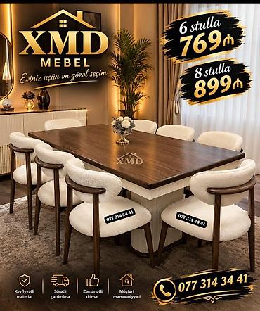 XMD Mebel – Yemək otağı dəsti - Dəst tərkibi: masа və yumşaq lalafo.az -da XMD Mebel – Yemək otağı dəsti - Dəst tərkibi: masа və yumşaq