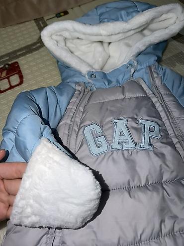 новорожденных: Теплый зимний комбинезон-конверт для малыша GAP. - Цвет: серо-голубой — 4