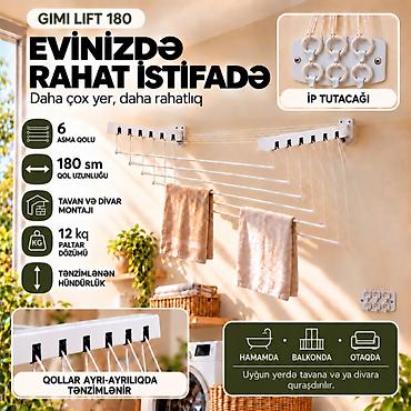 ucuz utu: Gimi Lift 180 sm — tavan və divar üçün paltar quruducusu Gimi Lift — 4