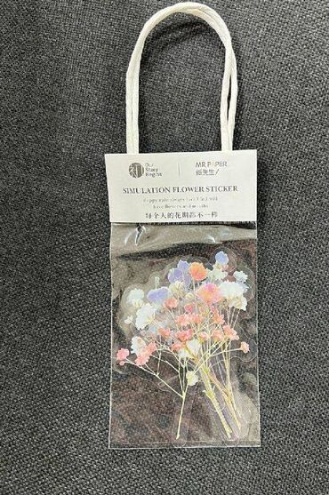 цветочные ободки: Наклейка из ПЭТ- наклеек - 10 шт, серия цветочная, высота цветочка 12
