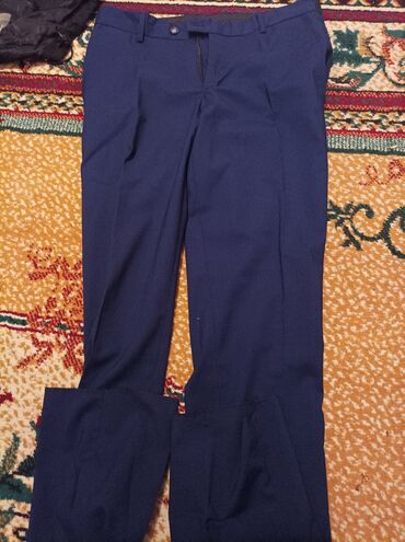 костюмные мужские брюки: Брюки, M, цвет - Синий