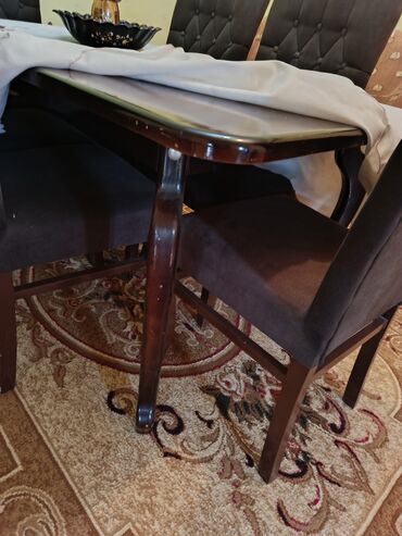 kafel metlax ucuz: Qonaq otağı üçün, İşlənmiş, Açılmayan, Kvadrat masa, 6 stul